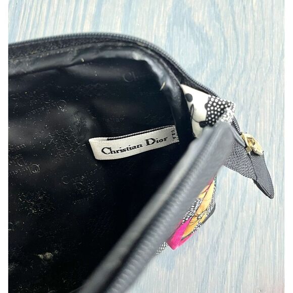 RARE Christian Dior Gloves‎ Print CD Logo Cosmetics Vanity Bag Vintage - Picture 6 of 6